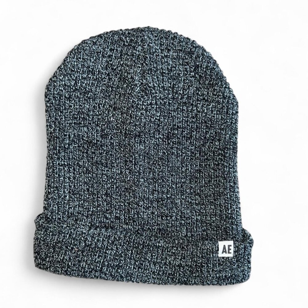 American Eagle Black Gray Winter Beanie Hat